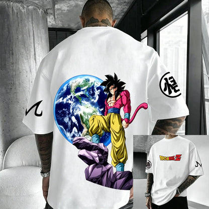 T-shirt en coton à manches courtes imprimé Dragon Ball Z : Son Goku et Vegeta – Vêtements pour hommes et femmes – Style Harajuku, Y2K, vintage, streetwear d'été