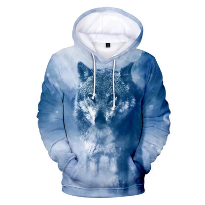 Cool Space Galaxy Wolf Hoodie Hoodies Men Bright Wolf Fashion Handsome Wolf Hoodies Spring Autumn Pullovers Sweatshirts Sweat