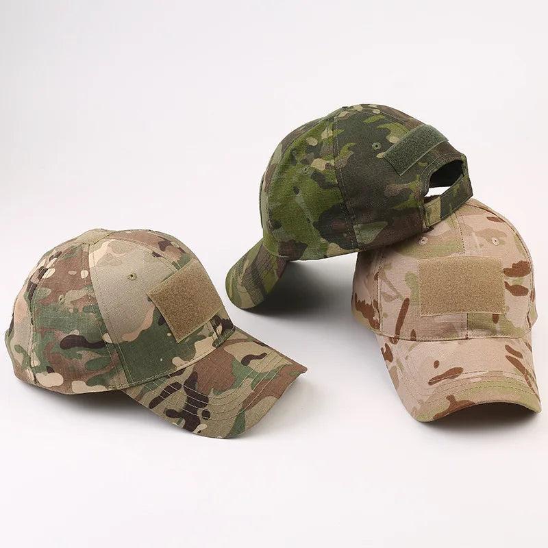 1 pz. Cappellini da baseball mimetici tattici da outdoor per soldati, da combattimento e paintball, cappellino regolabile, cappellini estivi con chiusura a scatto per uomo e donna