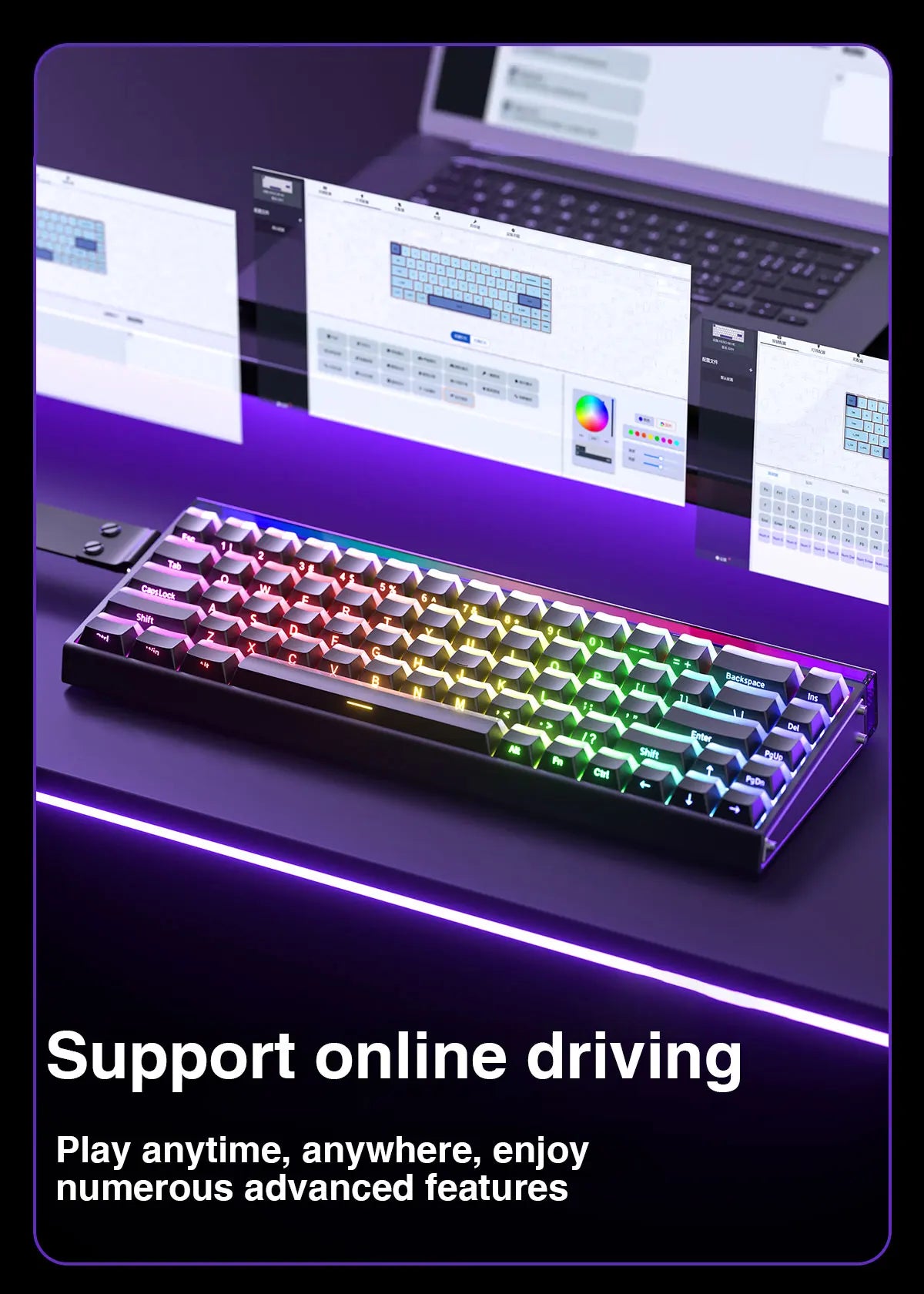 AULA HERO68 HE Magnetic Switch Keyboard Rapid Trigger 8K Polling Rate Esports Gaming Keyboard RGB Wired Mechanical Keyboard