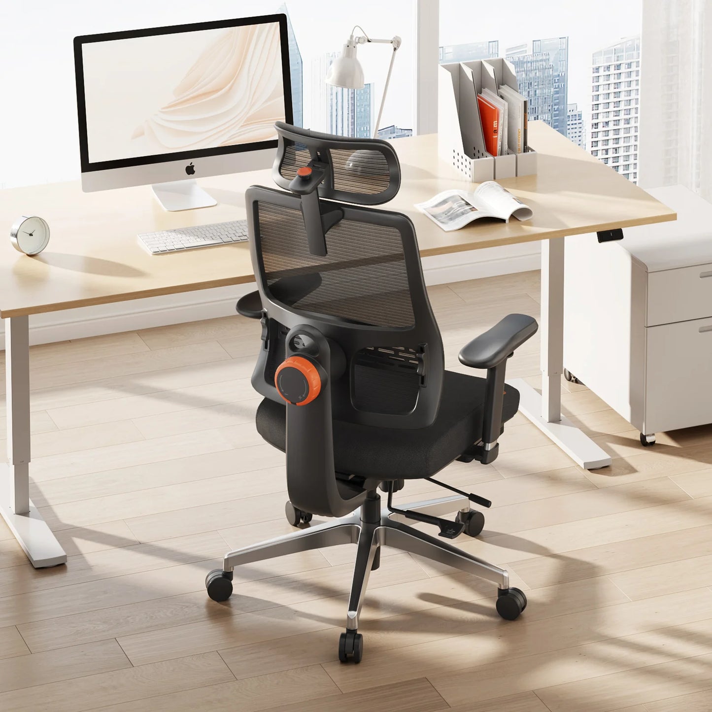NEWTRAL MAGICH-BPRO Ergonomic Chair with Footrest, Auto-Following Backrest Headrest Office Chair, Adaptive Lower Back Support