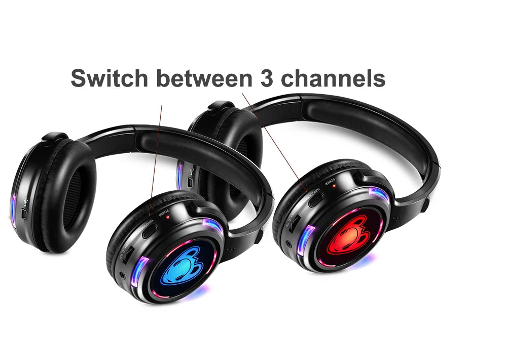 Silent Disco Wireless Headphones and RF LED LOGO Headset For DJ Music Pary Club Headphones only