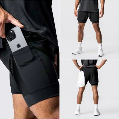Pantaloncini da palestra da uomo Anime Demon Slayer ad asciugatura rapida, pantaloncini doppio strato 2 in 1, sportswear Y2K estate 2026, streetwear traspirante