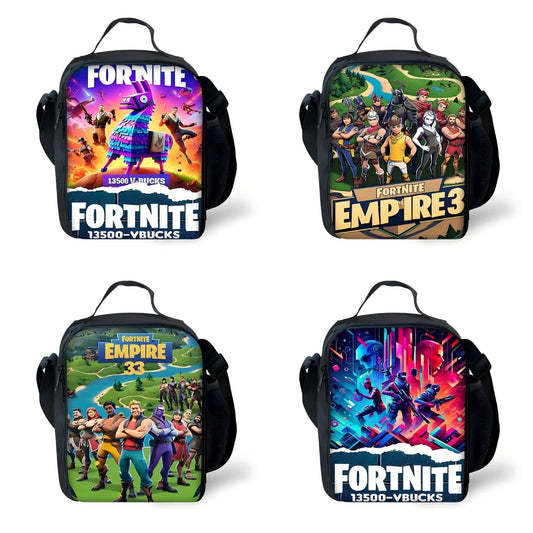 Classic Game FortniteS Child Insulated Large Capacity Bag for Boy Girl Student Outdoor Picnic Resuable Thermal Cooler Lunch Box