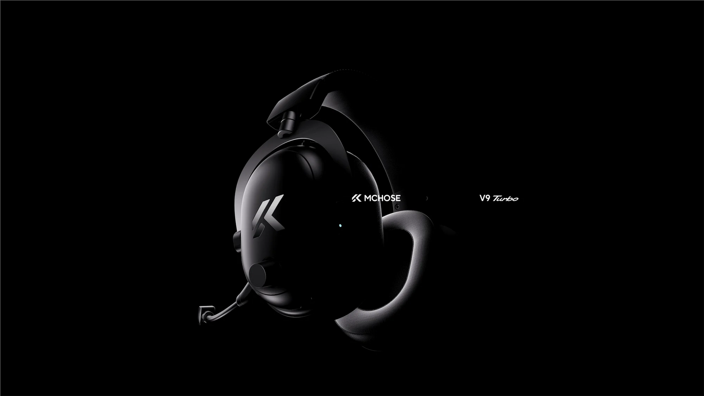 MCHOSE V9 Turbo + Wireless Gaming Headset 60mm 7.1 Surround Sound Professional Esports Headphones With RGB Charging Base