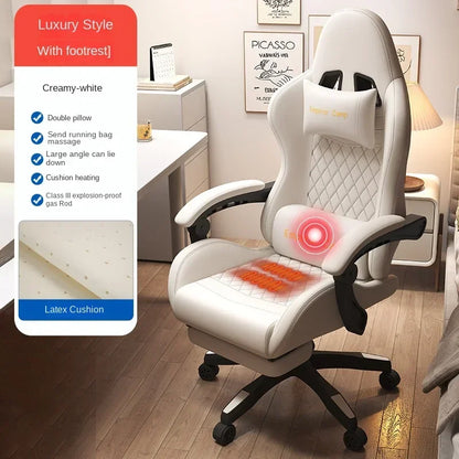 Hestora PU Leather Big and Tall Gaming Chair Ergonomic High Back Computer Chair with Footrest Massage Lumbar Support for Adults
