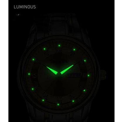 Luksusur til kvinder, kvartsur, digitalt armbåndsur, vandtæt, med kalender og lysende display; moderigtigt og professionelt design, egner sig også til mænd.