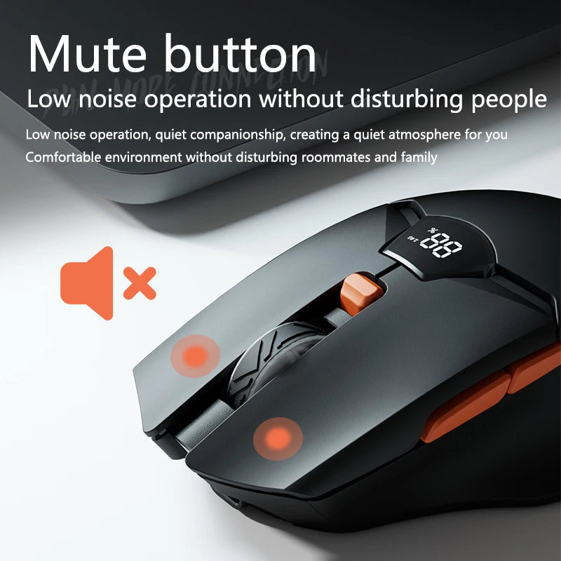 Warvank SX01 Wireless Gaming Mouse Smart Screen Display 6-speed DPI Adjustment 600mAh Rechargeable Silent Office Bluetooth Mouse
