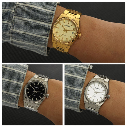 Orologio automatico da uomo BERNY, dorato, vetro zaffiro, lancette luminescenti, originale al 100%, dotato di movimento PT5000, rivestimento antiriflesso, modello di lusso con lunetta intercambiabile, impermeabile fino a 5 ATM.