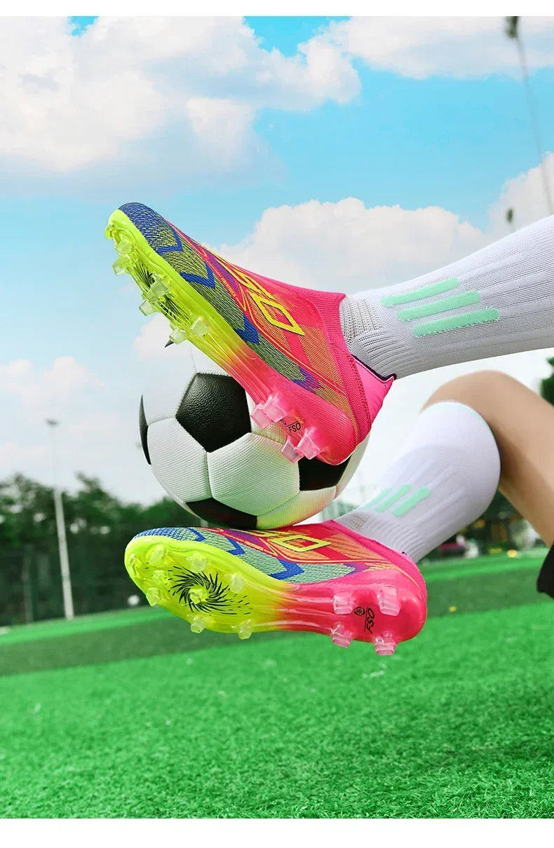 Nouvelles chaussures de football pour hommes, de haute qualité, antidérapantes, légères, très vendues, crampons d'entraînement pour terrain en herbe, mi-hautes, pour les matchs en extérieur, chaussures de sport.