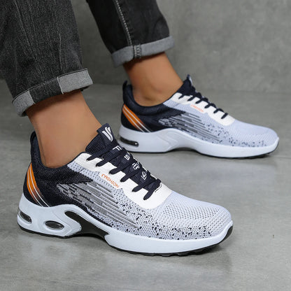 Zapatos para hombre, calzado casual para hombre, malla transpirable, amortiguación de aire, suela suave, zapatillas deportivas modernas con bloques de color