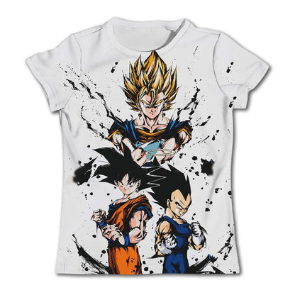 Dragon Ball Goku Cosplay T Shirts Super Saiyan Boys Kids Clothes Short Sleeve T-shirt White Black Orange Breathable Jersey, produit gaming premium Fraquane