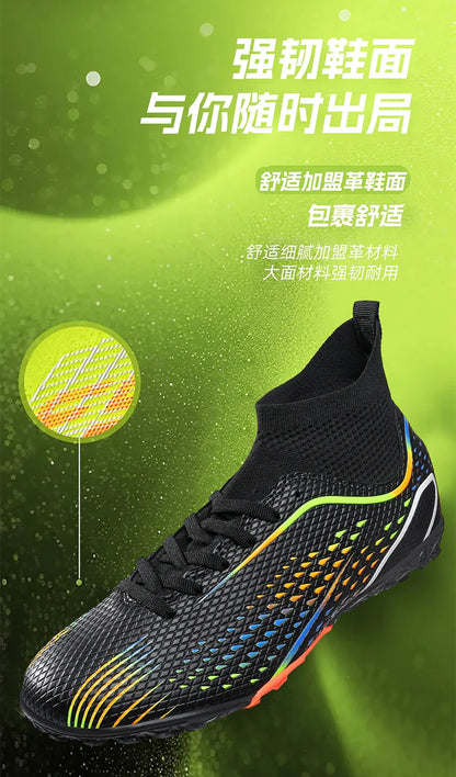 Men Outdoor Football Boots FG/TF Professional Training Soccer Shoes Cleats Turf Futsal Match Grass Unisex Non-slip Breathable