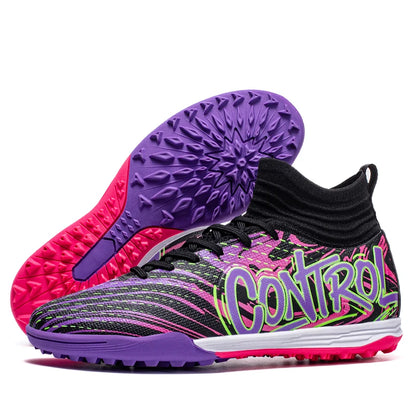 Men Women Football Boots Outdoor Soccer Cleats Non-slip Football Field Boots Ultralight Futsal Sneakers TF/FG Spiked Soccer Shoe