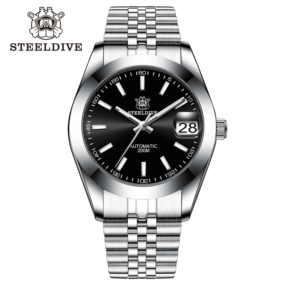 STEELDIVE SD1934 NH35 Automatic Movement 39mm Stainless Steel BGW9 Blue Luminous Sapphire Glass 200M Water Ghost Dive Watches