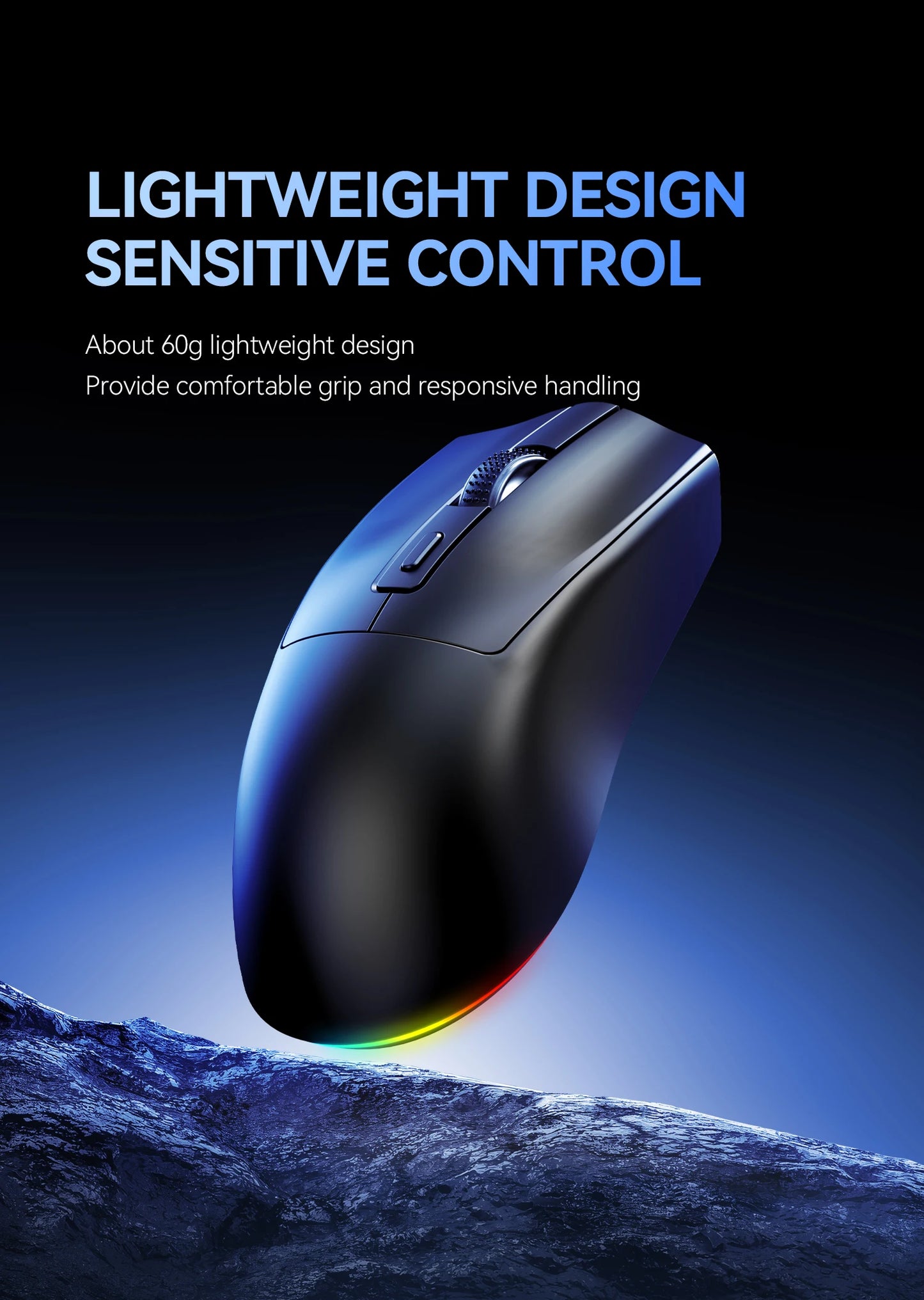 X3 Wireless Bluetooth Mouse 2.4G Dual-Mode Connection, DPI Adjustable,Lightweight Gaming Mouse,RGB Light,300mAh Battery Capacity