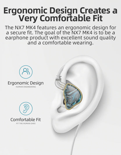 NICEHCK NX7MK4 MK4 Stabilized Wood HIFI Earbud 7 Driver Units Hybrid Audiophile Earphone With Replaceable Tuning Filters IEM MK3