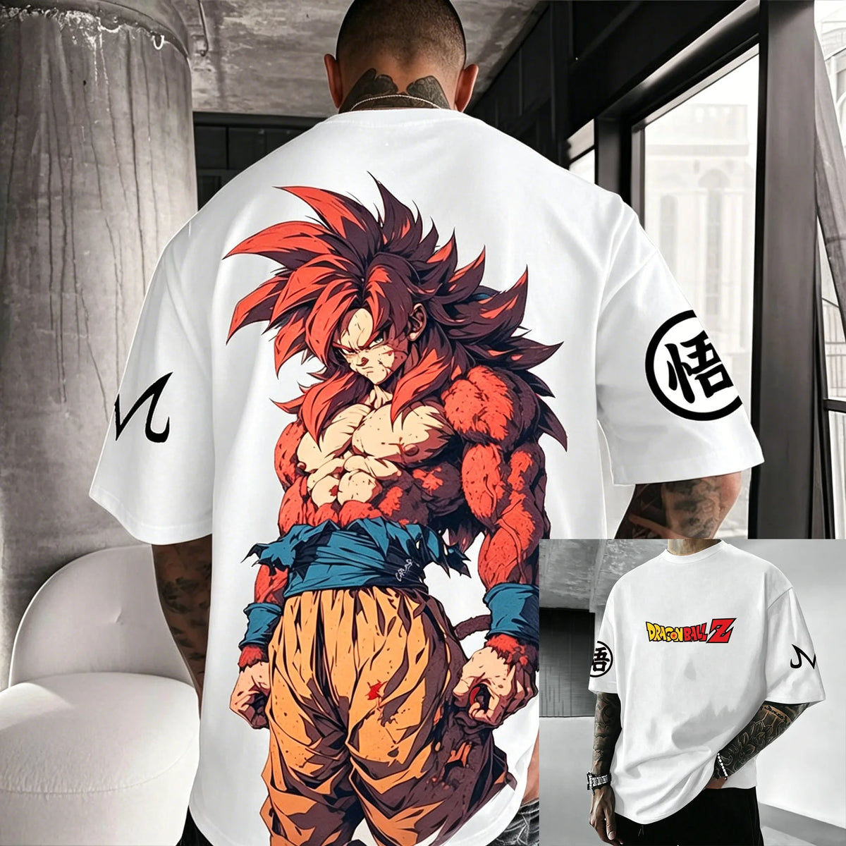 T-shirt en coton à manches courtes imprimé Dragon Ball Z : Son Goku et Vegeta – Vêtements pour hommes et femmes – Style Harajuku, Y2K, vintage, streetwear d'été