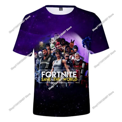 T-shirt Battle Royale 3D Fortnite da uomo e donna, ragazzi e ragazze, top cartoon Victory, abbigliamento teen, bambini, eroe del gioco, magliette e top