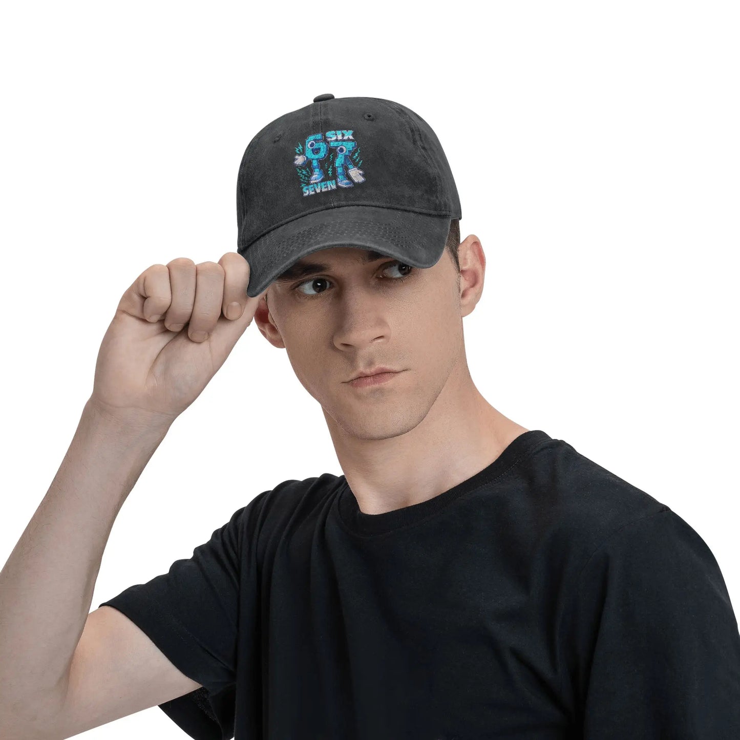 Funny Meme 67 Six Seven 6 7 Italian Brainrot Baseball Cap Sun Outdoor Sports Washed Trucker Hat Male Classic Design Baseball Cap