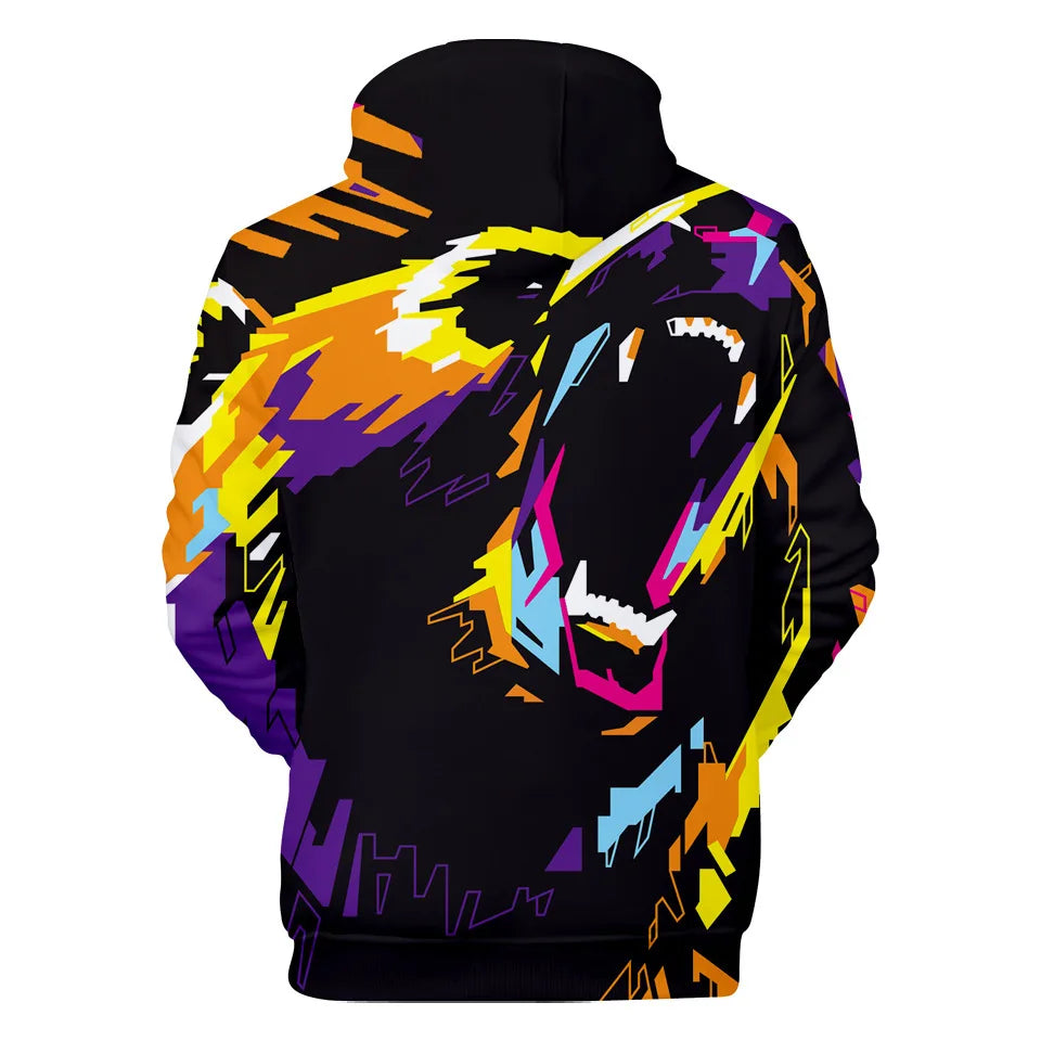 Cool Space Galaxy Wolf Hoodie Hoodies Men Bright Wolf Fashion Handsome Wolf Hoodies Spring Autumn Pullovers Sweatshirts Sweat