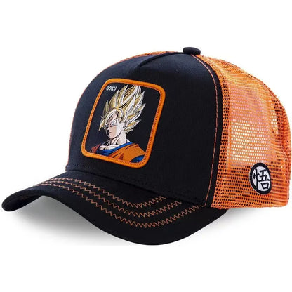 Dragon Ball Anime Embroidered Duck Tongue Mesh Hat Adjustable Breathable Baseball Hat Men's and Women's Outdoor Sunshade Hat
