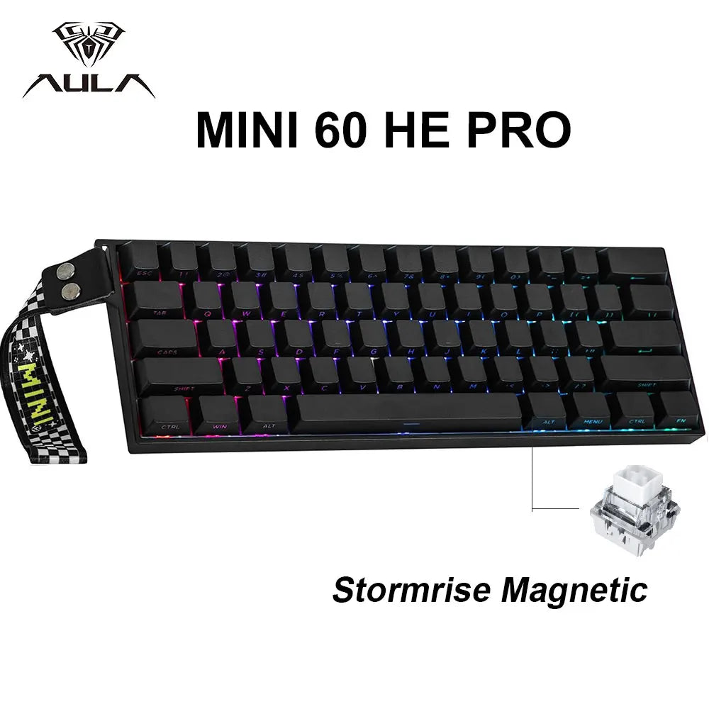 AULA Mini60 HE/Pro/Max 60% Magnetic Switch Keyboard RGB Tri Mode Wireless Mechanical Keyboard 8000Hz 0.01mmRT for Pc Gamer Gifts