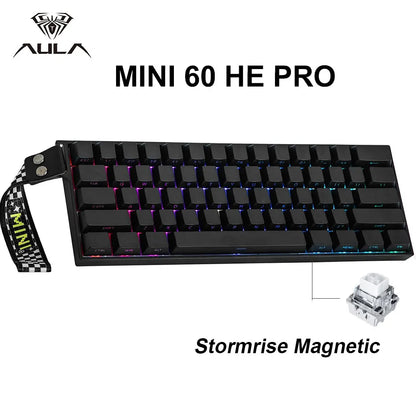 AULA Mini60 HE/Pro/Max 60% Magnetic Switch Keyboard RGB Tri Mode Wireless Mechanical Keyboard 8000Hz 0.01mmRT for Pc Gamer Gifts
