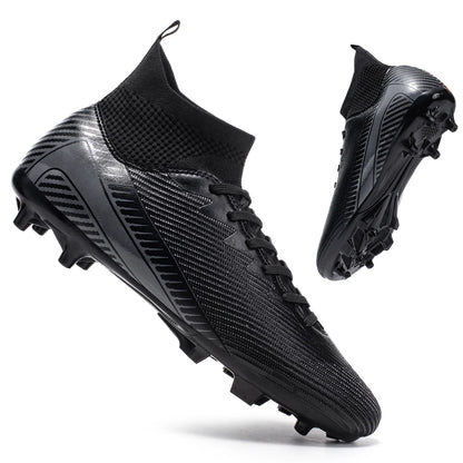 Chaussures de football pour adultes haute performance, unisexes, pour terrain extérieur et intérieur en gazon synthétique, avec crampons, chaussures de football pour garçons, semelles à crampons