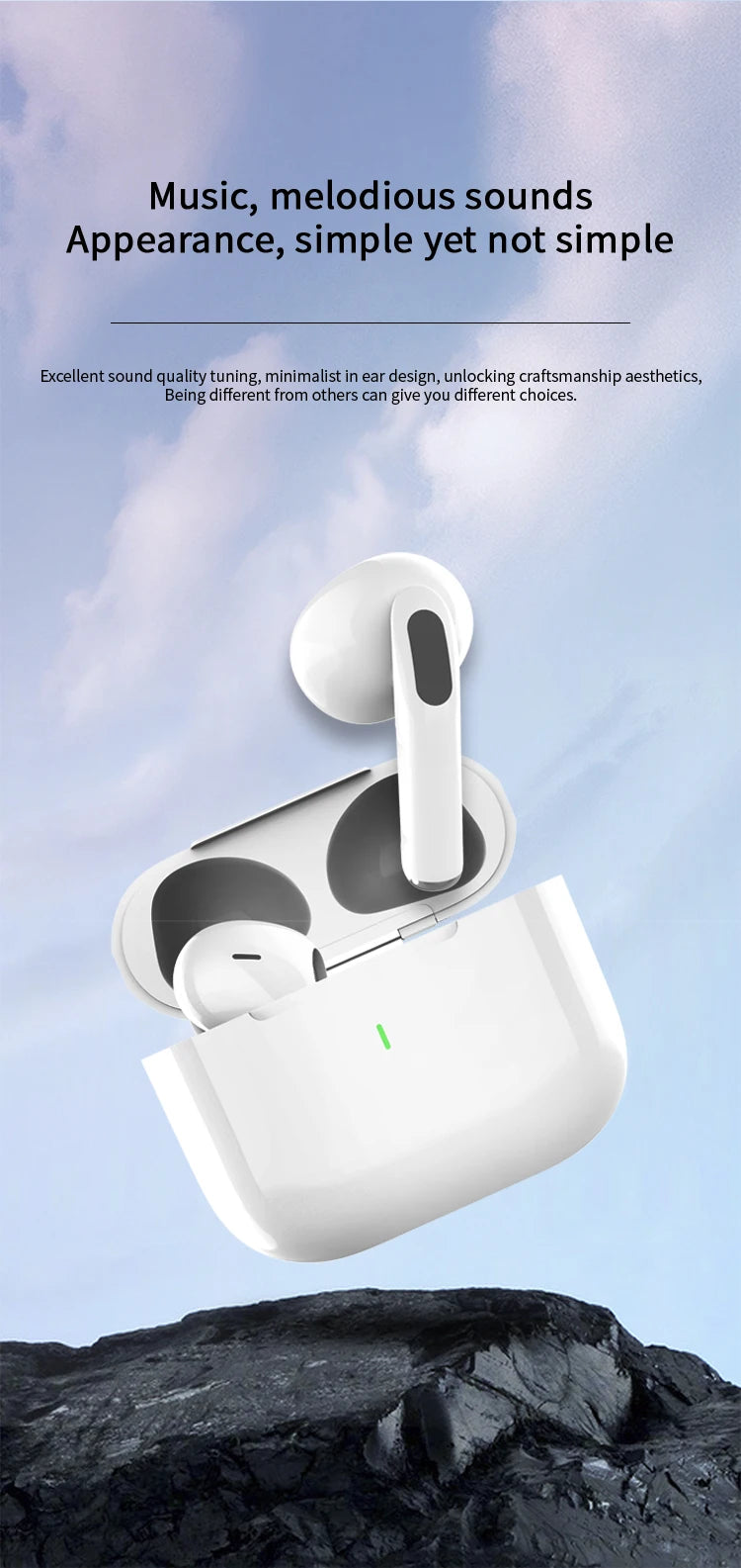 UEESFIT A6 TWS Wireless Bluetooth Earphone Headphones Touch Control Earbuds IPX5 Waterproof Sports HIFI Sound Headset with Mic