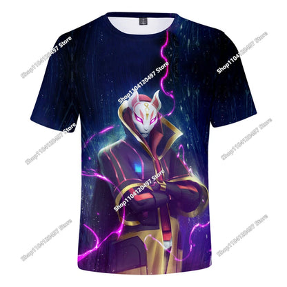 Kinder-Sommer-T-Shirt Battle Royale Fortnite Hero Victory 3D-T-Shirt – Shirts für Jungen, Mädchen und Babys
