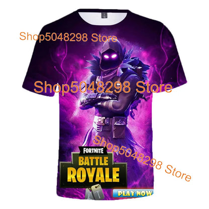 Bushranger Fortnite T-Shirt für Kinder, 3D-Print Banana Peely T-Shirt für Herren und Damen, Tee im Battle-Royale-Game-Design, Sommer-Top, Geburtstagsgeschenke