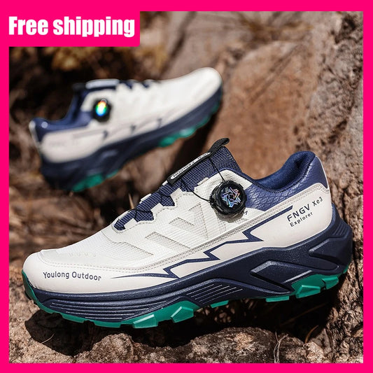 Men's Sneakers Casual Outdoor Anti-Slip Shock-Absorbing Versatile Off-Road Hiking Shoes, Comfortable Soft Sole Running Shoes for Men