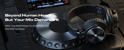 Studio Headphones DJ Headphones Professional 40kHz Hi-Res Stereo 3.5mm/6.35mm Audio Jack Wired Recording Headphone Audio Monitor