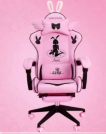 Cute Electronic music girl pink Shilla gaming Chair home Office casual Computer Chair lifting rotating cartoon cartoon chair
