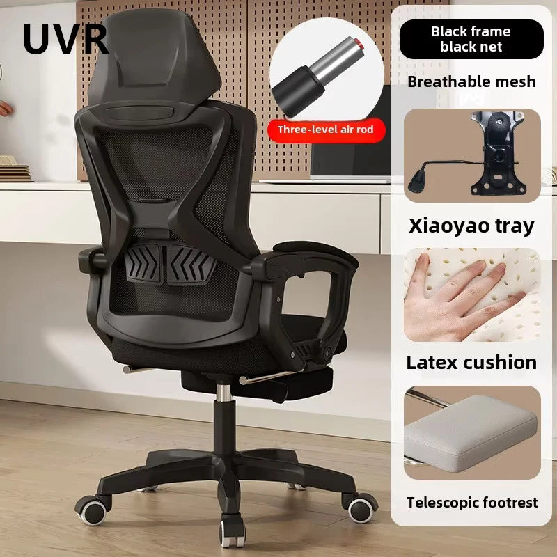 UVR Reclining Computer Chair Home Backrest Chair Office Worker Chair  Comfortable Long Sitting Gaming Chair Conference Seating
