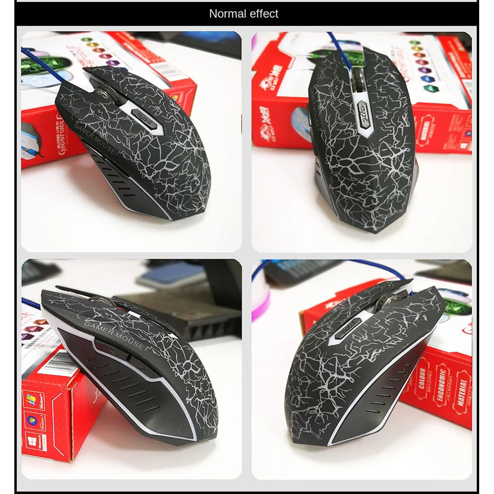2400 DPI USB Wired Mouse Gaming Mouse LED Backlit Professional Gamer Mice Ergonomic Computer Mouse for PC Laptop Macbook