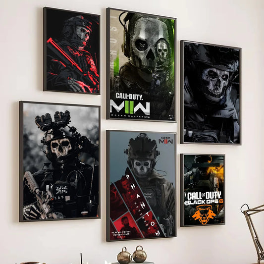 COD Call Of Duty G-Ghosts Poster Self-adhesive Art Waterproof Paper Sticker Coffee House Bar Room Wall Decor