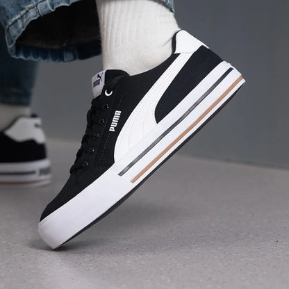 PUMA Court Classic Vulc FS Unisex 2026 Nouvelles baskets décontractées basses Noir Blanc 396353-03