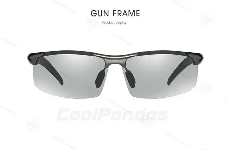 CoolPandas fotochromatska sončna očala za moške, polarizirana, brez okvirja, za prosti čas, šport in vožnjo, za dan in noč, Chamelon Goggle zonnebril heren