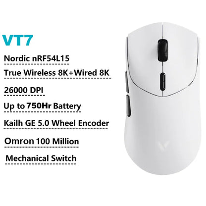 Rapoo GEN-2 VT7 Wireless Gaming Mouse 8K Wireless Polling Rate 53g Lightweight 100-Million Mechanical Switch Macro Enabled