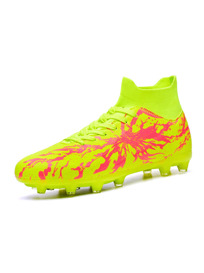 Chaussures de football pour hommes AG FG, chaussures de football pour terrain ferme, respirantes, en PU, anti-abrasion, pour les matchs et l'entraînement quotidien des adultes