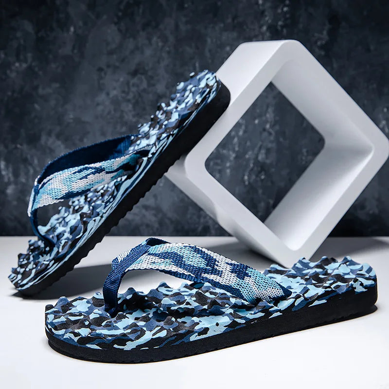 Pantoufles d'intérieur décontractées pour hommes, tongs, sandales de plage, diapositives plates coordonnantes, chaussures de maison, été
