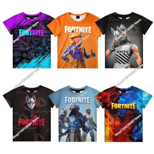 Fortnites 3D Printed Short Sleeve T-Shirt Game Cartoon Print Battle Royale Adult Kid Clothes Kids T-shirt Harajuku Tshirt