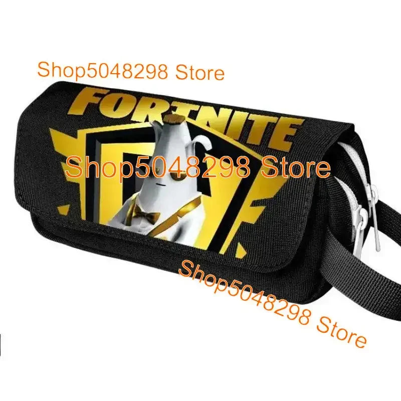 Astuccio grande in canvas kawaii per penne e matite, per ragazzi e ragazze, stampa Fortnite, articoli scolastici, cancelleria, regalo di compleanno per adolescenti