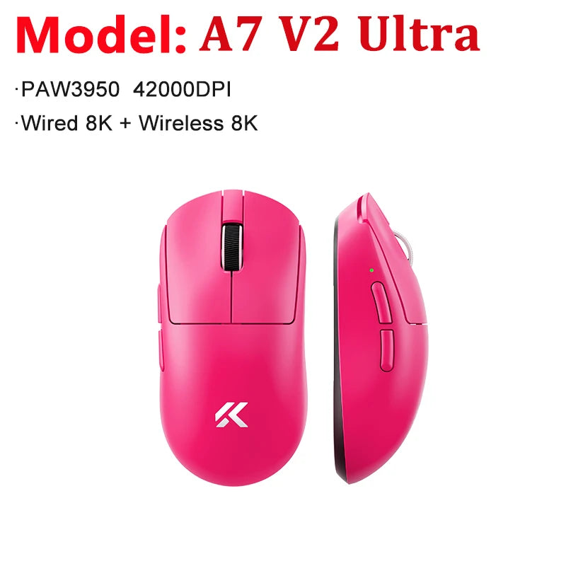 MCHOSE A7 V2 Ultra / Pro lehká bezdrátová herní myš Dual 8000Hz PAW3950 TI 42000DPI pro PC e-sport hráče