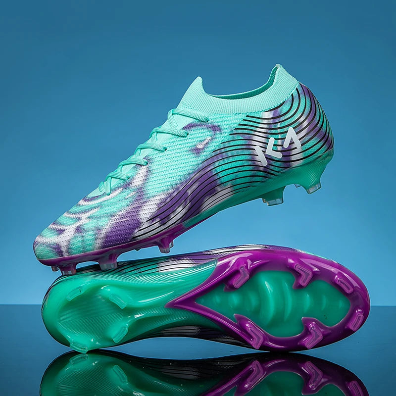 Nuove scarpe da calcio da uomo per partita outdoor, sneakers con tacchetti per erba, scarpe da football bestseller antiscivolo per ragazzi, alta qualità, alte e leggere