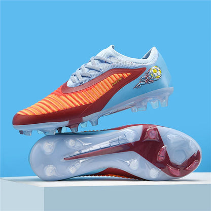 Nuevas zapatillas de fútbol para hombre, botas antideslizantes para adulto, deporte al aire libre para niño, tacos largos de entrenamiento, transpirables y cómodas para partido