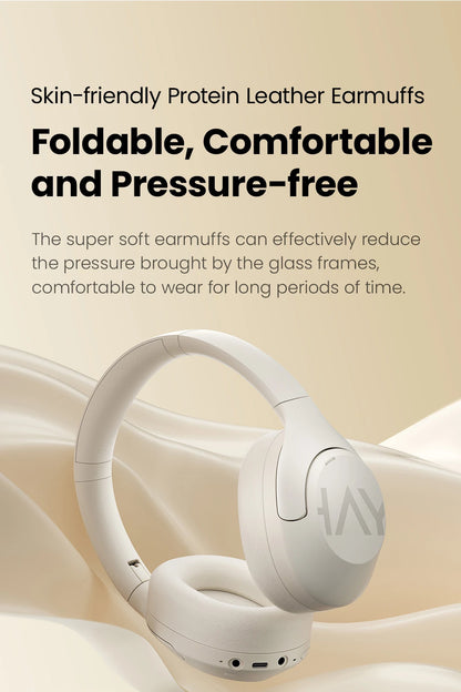 HAYLOU S30 Wireless Bluetooth 5.4 Headphones – 43dB Adaptive Noise Cancelling ANC Headset, 40mm Drivers, 80H Playtime, Hi-Res Audio Over-Ear Headphones