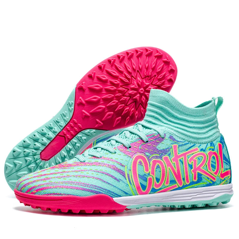 Men Women Football Boots Outdoor Soccer Cleats Non-slip Football Field Boots Ultralight Futsal Sneakers TF/FG Spiked Soccer Shoe